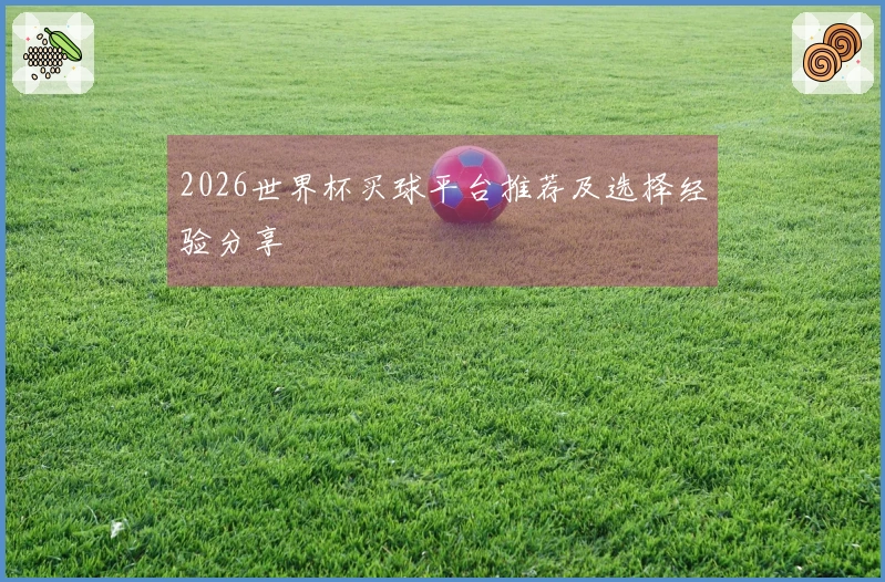 2026世界杯买球平台推荐及选择经验分享